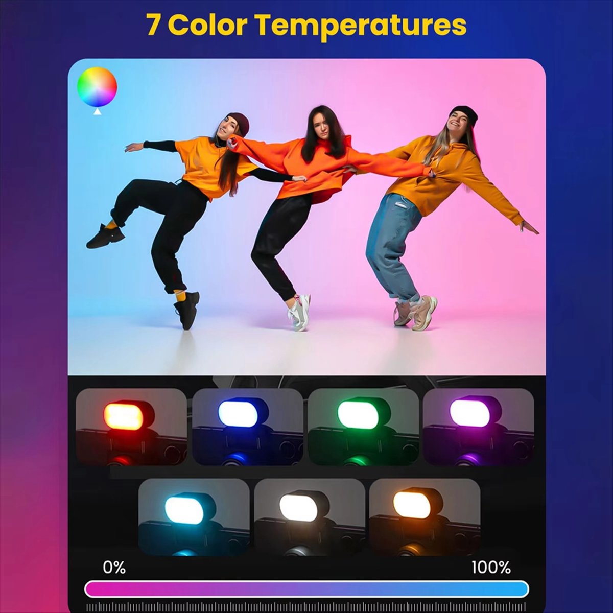 Lighting Effect In Photography - 짐벌용 RGB 마그네틱 필 라이트 LED