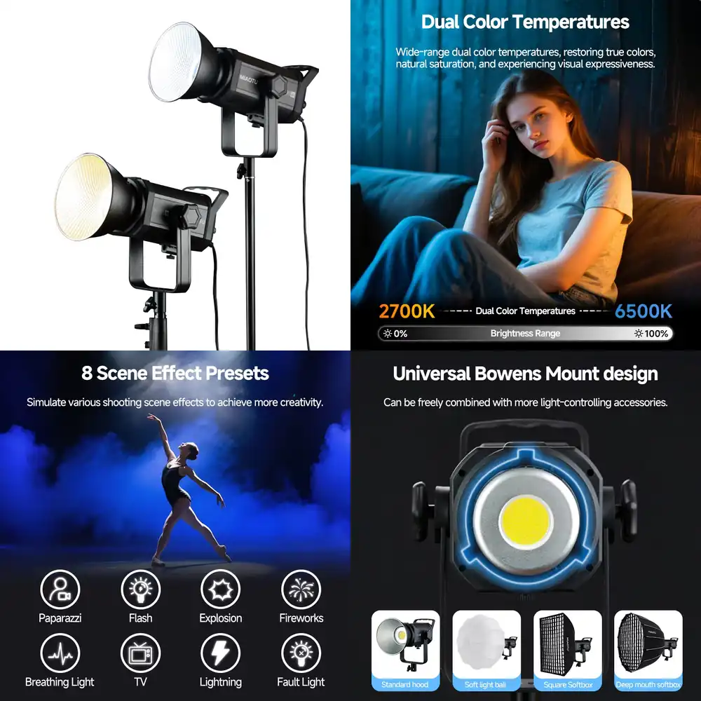 Photography Lighting Direction - 미아오투 고출력 사진촬영 조명 300w 200w