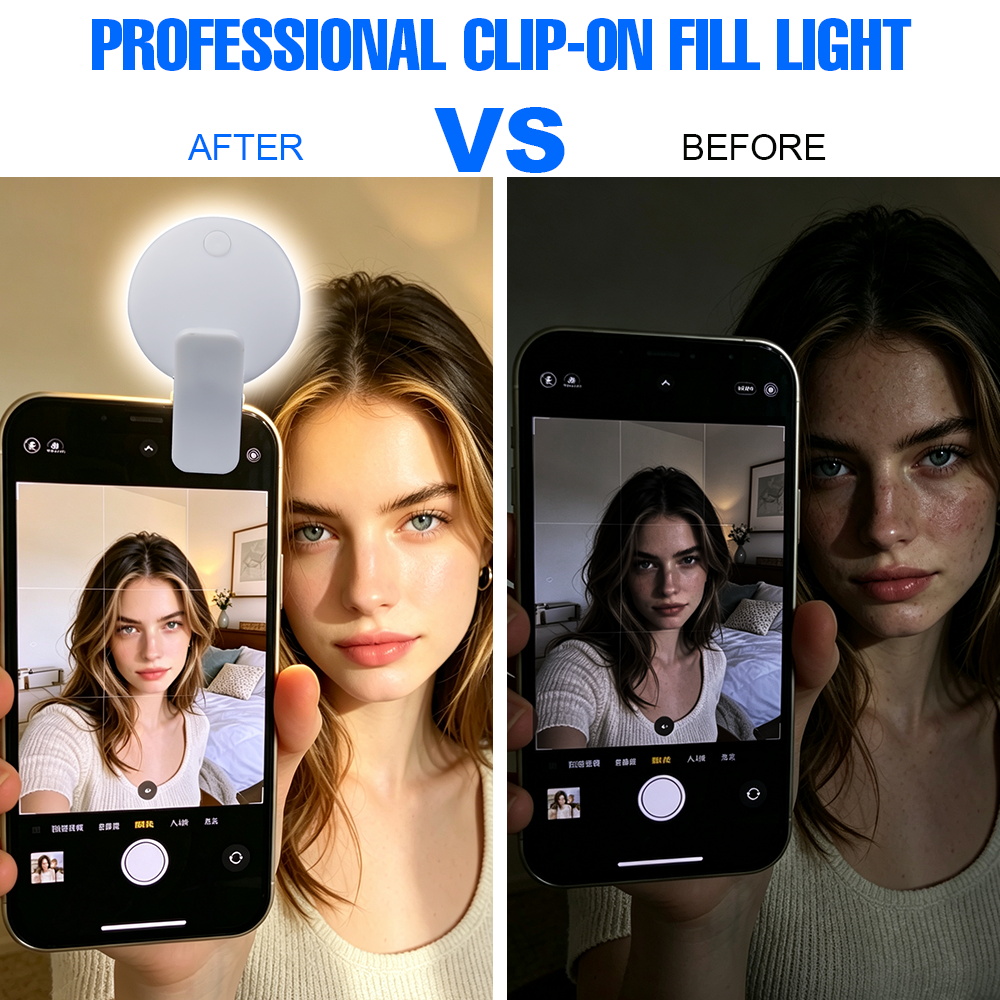 휴대용 클립온 셀카 필 라이트 3가지 밝기 2가지 조명 - Makeup Photography Lighting 리뷰 및 가격