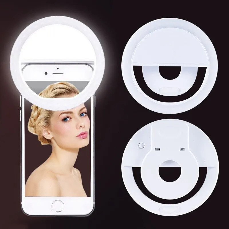 USB 충전식 LED 셀카 링 라이트, 전화 클립 사진 - Stand Lighting Photography 리뷰 및 가격