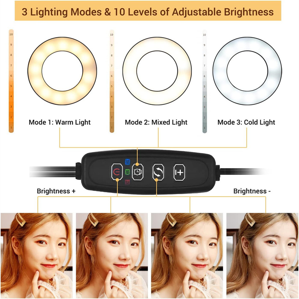 셀카 링 라이트가 있는 범용 플렉시블 휴대폰 거치대,  - Stand Lighting Photography 리뷰 및 가격