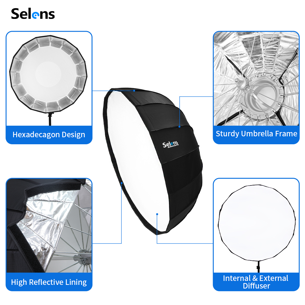Selens 우산 레이더 소프트박스, 스튜디오 조명,  - Beauty Dish 55Cm 리뷰 및 가격