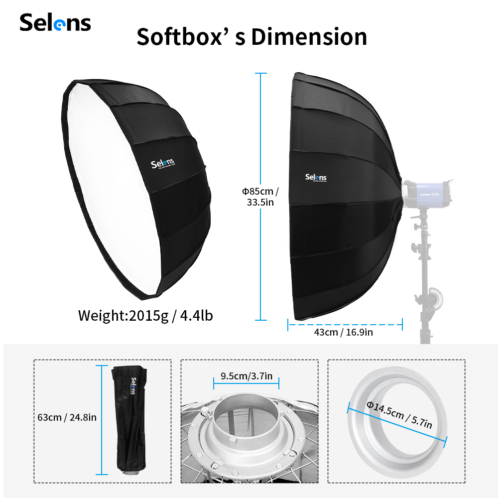 Selens 우산 레이더 소프트박스, 스튜디오 조명,  - Beauty Dish 55Cm 리뷰 및 가격