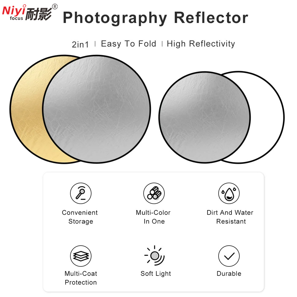 2in1 원형 휴대용 반사판 30cm 60cm 80cm - Photography Lighting Reflectors 리뷰 및 가격