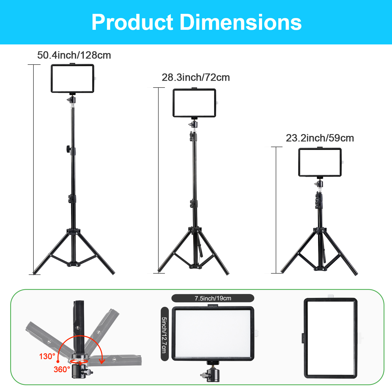 8인치 사각형 LED 조명등(43인치 조절식 스탠드 및 - Makeup Photography Lighting 리뷰 및 가격