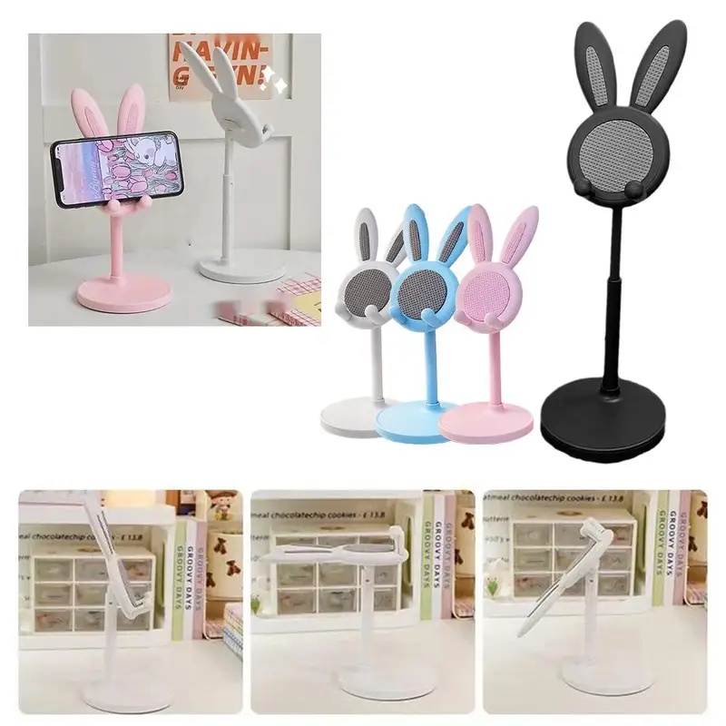 1/2/3/4Pcs 귀여운 토끼 데스크탑 전화 스탠드  - Stand Lighting Photography 리뷰 및 가격