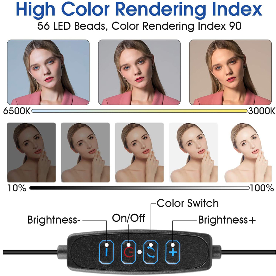 16cm LED 비디오 조명 스탠드 포함 셀카 링 라이 - Stand Lighting Photography 리뷰 및 가격